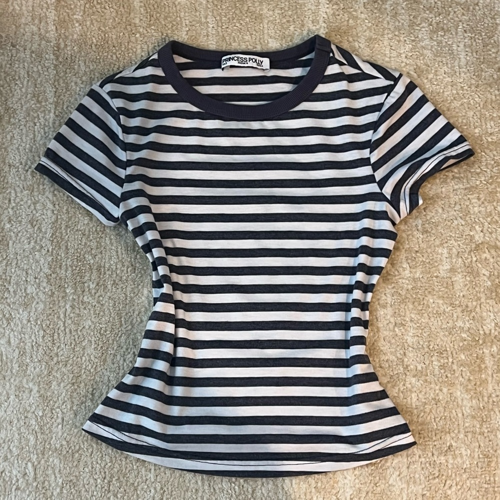 Princess Polly Black and White Striped Women's Top
